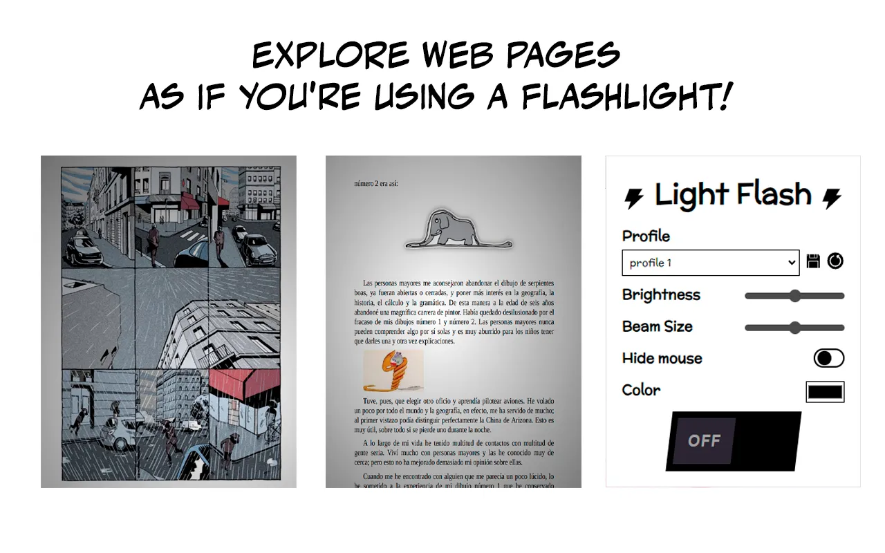 Flashlight Chrome Extension in action